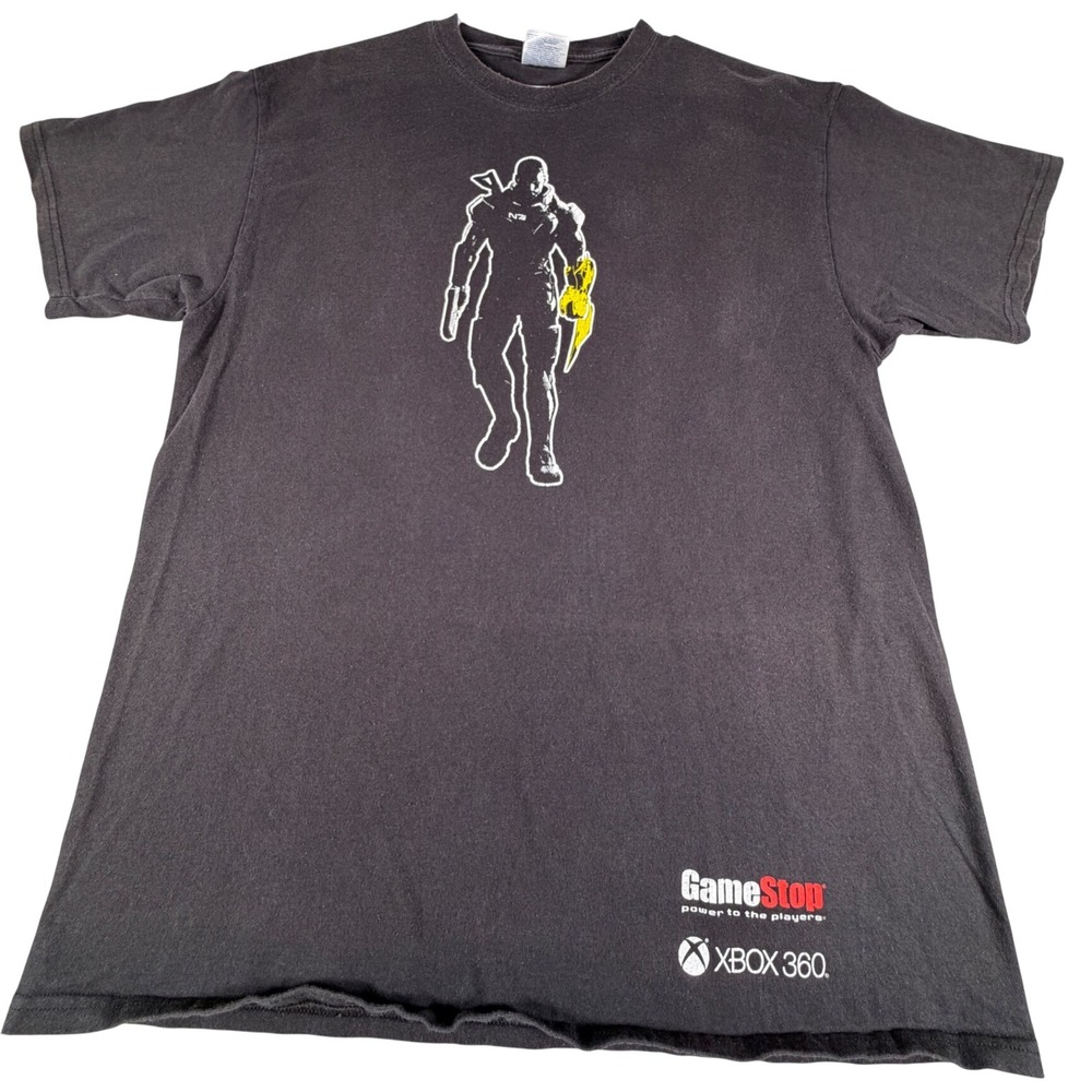 Mass Effect 3 GameStop Xbox 360 Promo Shirt Mens Large Black Commander Shepard